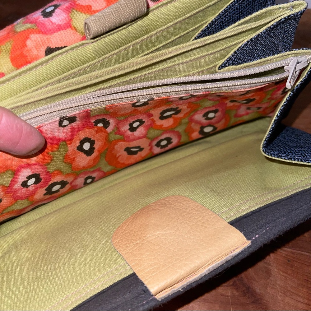 New Handmade Cotton Clutch Wristlet Bag Lots of CC Slip Pockets, Phone Money - Picture 7 of 9